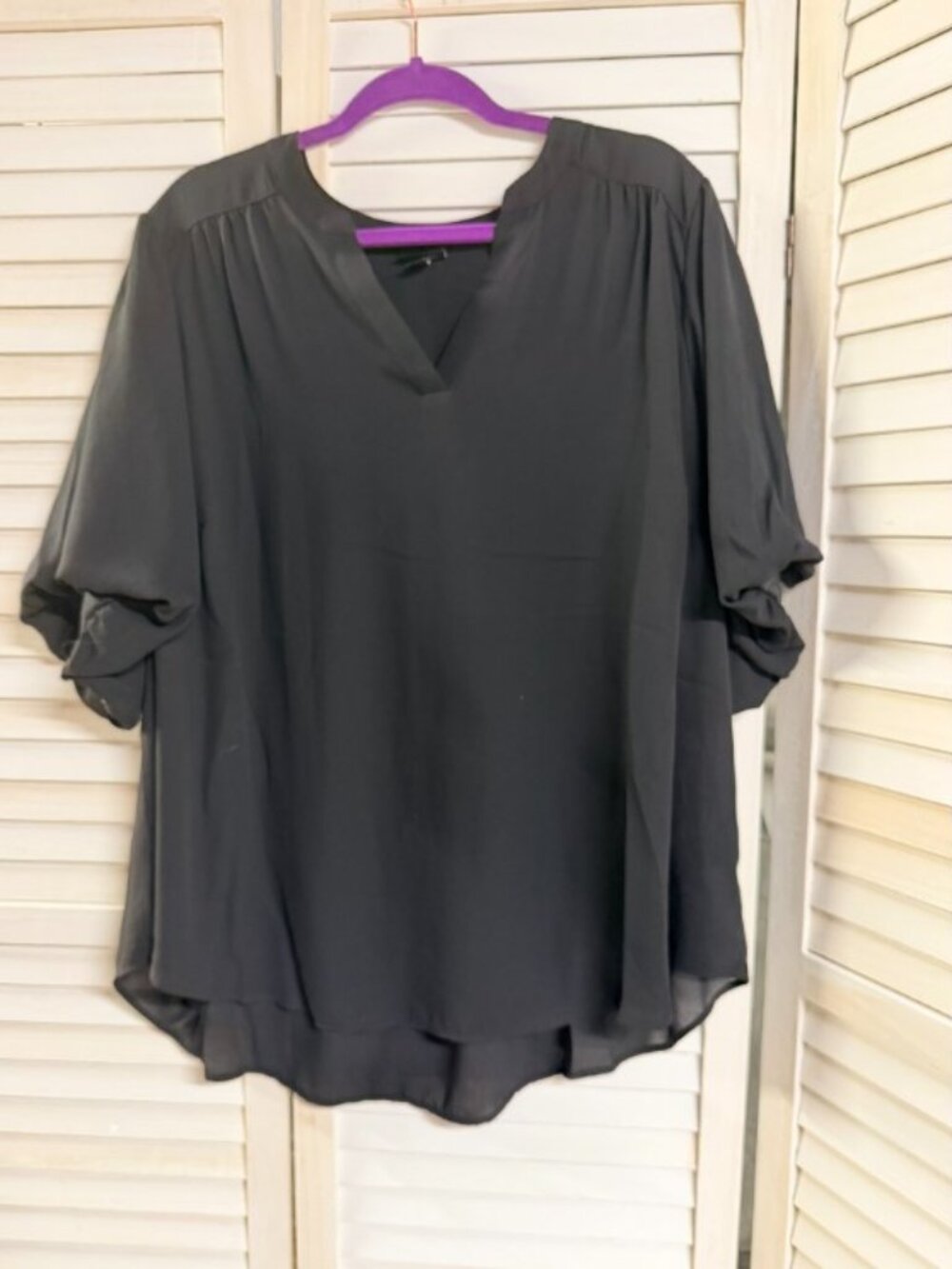 Harper Georgette puff-sleeve blouse